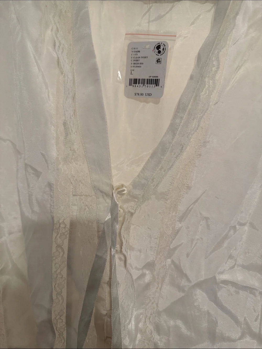 Free People Marigold Clean Ivory Lace Trim Tie-Front Top